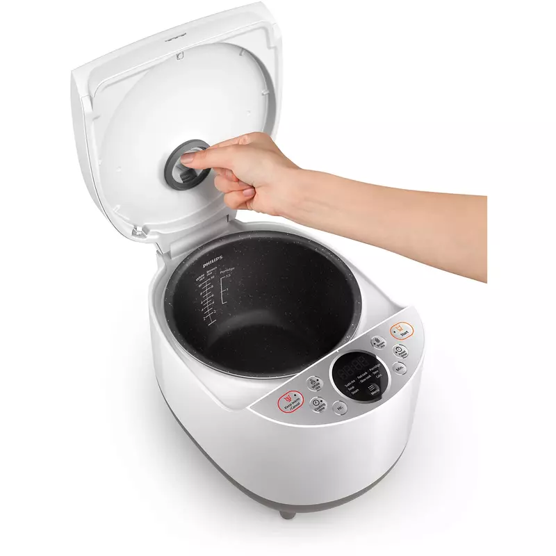 Philips Rice Cooker 1.8L 790W, Smaryt Fuzzy Logic 3D Heating, 10 Food Menus, 2.0-Mm Pot Extra-Thick Non-Stick Easy To Clean, 12-Hour Preset Timer, 480Hrs Automatic Keep Warm Function, 8 Prefix Programs Hd4515/55 4 Philips Rice Cooker 1.8L 790W, Smaryt Fuzzy Logic 3D Heating, 10 Food Menus, 2.0-Mm Pot Extra-Thick Non-Stick Easy To Clean, 12-Hour Preset Timer, 480Hrs Automatic Keep Warm Function, 8 Prefix Programs Hd4515/55