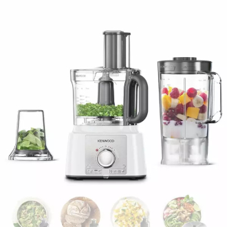 Kenwood Food Processor 1000W Multi-Functional With 3L Bowl, 2 Stainless Steel Disks, Blender, Grinder Mill, Whisk, Dough Maker FDP65.400WH