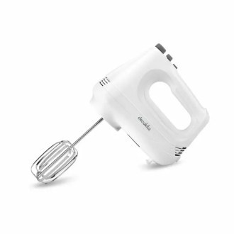 Decakila Hand Mixer 6 Speed with Turbo Function 200w Kemx001w 2 beaters for eggs and cream and 2 hooks for mixing dough stainless steel beaters and hooks