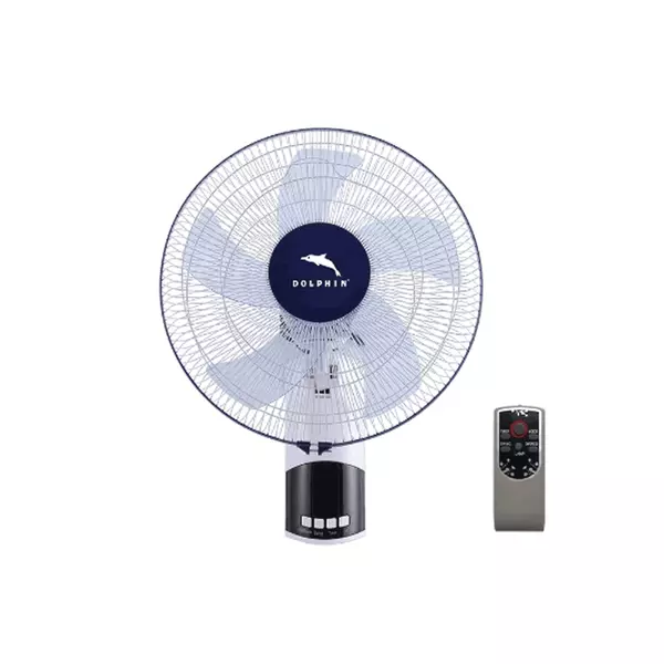 Dolphin Wall Fan - 16-Inch, Five Blades, Indoor Use, With Remote Control, Me-1605Wp-R. 1 Dolphin Wall Fan - 16-Inch, Five Blades, Indoor Use, With Remote Control, Me-1605Wp-R.