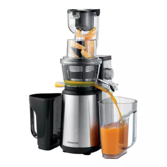 Kenwood Juicer Extractor 1.0l Juice Jug with Pulp Container 400w Jmm71.000bk - 1 Speed With Reverse Function Plastic Jars Stainless Steel Housing With Food Pusher