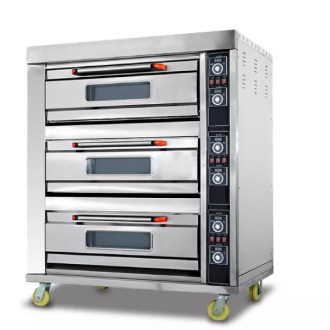 Generic Commercial Gas Baking Oven 3 Door 6 Tray