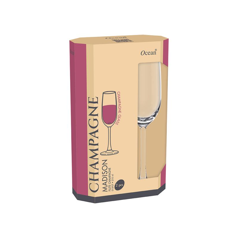 Ocean Wine Glass 2Pcs Madison Flute Champagne 210Ml Fine Rim Stemware 3015F0702G0003 6 Ocean Wine Glass 2Pcs Madison Flute Champagne 210Ml Fine Rim Stemware 3015F0702G0003