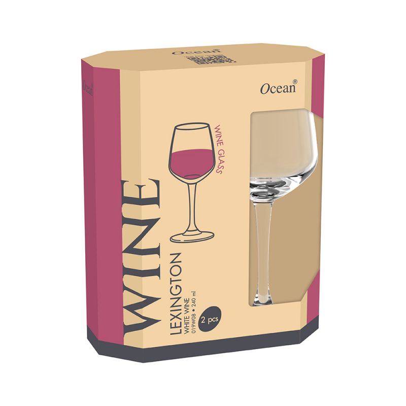 Ocean Wine Glass 2Pc Lexington White Wine 240Ml Fine Rim Stemware 3019W0802G0003 6 Ocean Wine Glass 2Pc Lexington White Wine 240Ml Fine Rim Stemware 3019W0802G0003