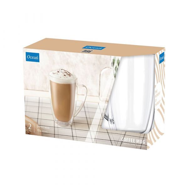 Ocean Mug 6Pcs Doppio 430Ml Double Wall Drink Mug 44A0004 6 Ocean Mug 6Pcs Doppio 430Ml Double Wall Drink Mug 44A0004