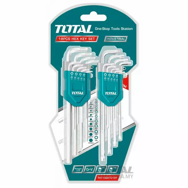 Total Hex Key And Torx Key Set 18Pcs Tht106Kt0181 1 Total Hex Key And Torx Key Set 18Pcs Tht106Kt0181