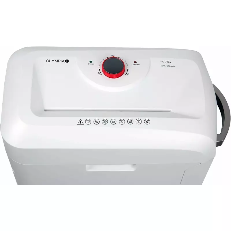 Olympia Shredder, Micro Cut, 19L Bin Which Holds 6 A4 Sheets (80Gsm), 2X15Mm, Input Width Up To 220 Mm, Strong Performance, Effective Particle Cut, High Safety, Mc-306-2 6 Olympia Shredder, Micro Cut, 19L Bin Which Holds 6 A4 Sheets (80Gsm), 2X15Mm, Input Width Up To 220 Mm, Strong Performance, Effective Particle Cut, High Safety, Mc-306-2