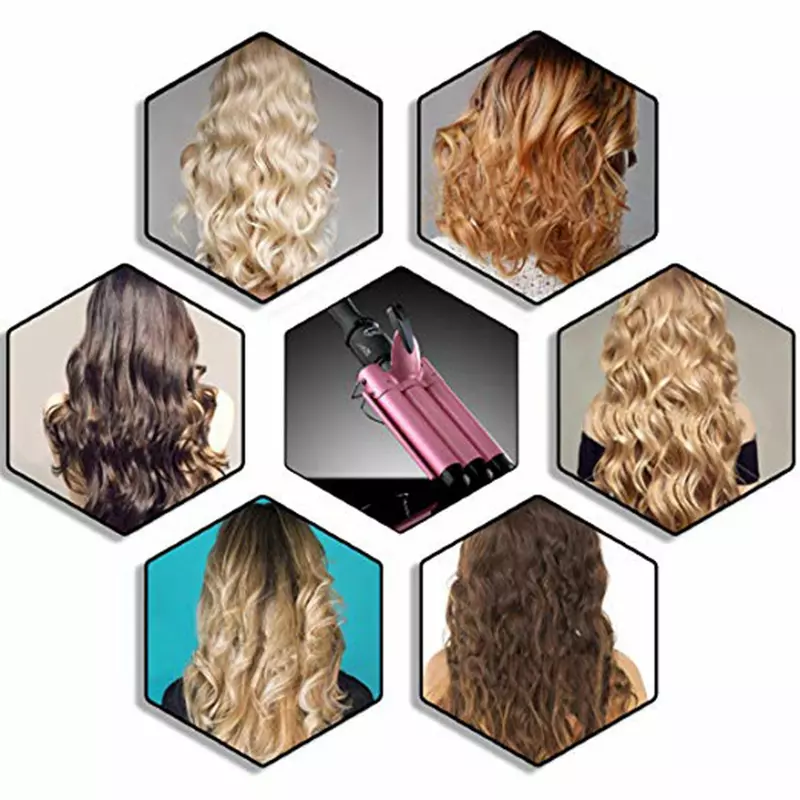 Generic Curling Iron 1-Inch 3 Barrel Hair Waver Wand - Ceramic Heating Styling Tool, Fast Heating, Lcd Display, Adjustable Temperature Hair Crimper. 5 Generic Curling Iron 1-Inch 3 Barrel Hair Waver Wand - Ceramic Heating Styling Tool, Fast Heating, Lcd Display, Adjustable Temperature Hair Crimper.