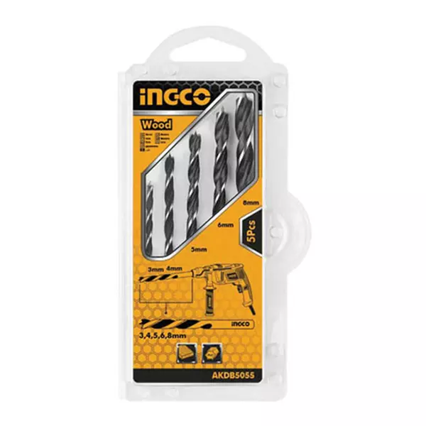 Ingco Wood Drill Bit Set Pack Of 5 Akd5055 1 Ingco Wood Drill Bit Set Pack Of 5 Akd5055