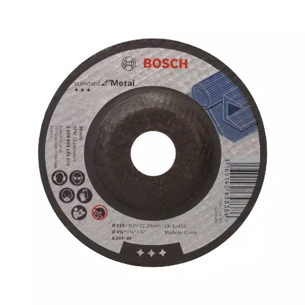 Bosch Standard For Metal Grinding Disc With Depressed Centre 115 X 22.23 X 6.0 Mm 2608603181 1 Bosch Standard For Metal Grinding Disc With Depressed Centre 115 X 22.23 X 6.0 Mm 2608603181