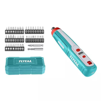 Total Screw Driver with 40pcs Bits Cordless Lithium Ion TSDLI0403