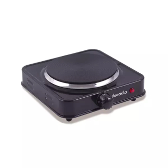 Decakila Hot Plate Single 5 Heat Settings Portable 1000w Kecc004b heavy duty cast iron heating surface electric stove usage for all flat bottom cookware