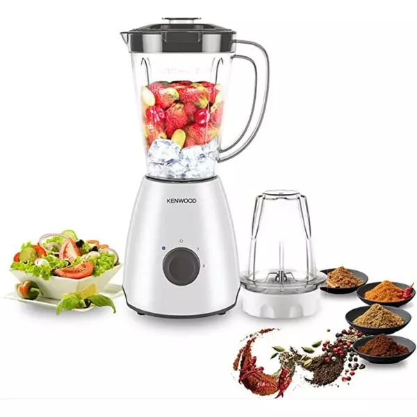 Kenwood Blender 2L Plastic Jug With Dry Grinder 400W Blp10.A0Wh - 2 Plastic Jars Stainless Steel Blades Ice Crush Function 2 Speed With Pulse 1 Kenwood Blender 2L Plastic Jug With Dry Grinder 400W Blp10.A0Wh - 2 Plastic Jars Stainless Steel Blades Ice Crush Function 2 Speed With Pulse