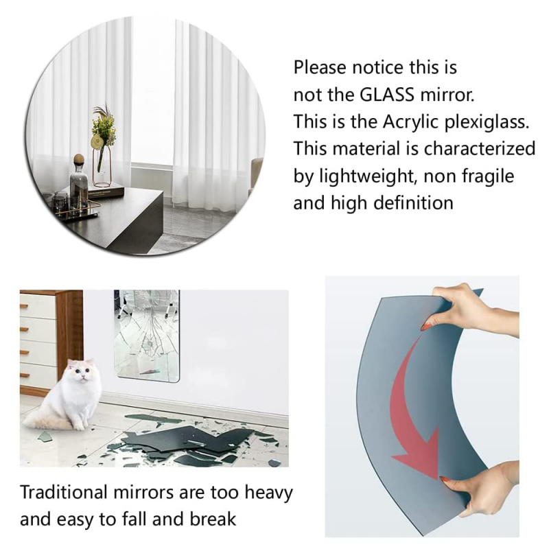 Generic High Quality Non-Glass Shatterproof, Anti Scratch, Easy To Install, Unbreakable, Safe For Kids, Frameless Acrylic Plexiglass Sheet Mirror (Wall Decor) For Bedroom, Bathroom &Amp; Living Room Round Shape 4 Generic High Quality Non-Glass Shatterproof, Anti Scratch, Easy To Install, Unbreakable, Safe For Kids, Frameless Acrylic Plexiglass Sheet Mirror (Wall Decor) For Bedroom, Bathroom &Amp; Living Room Round Shape