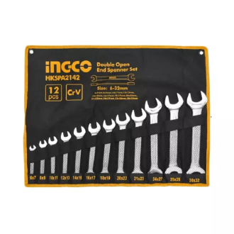 Ingco Double Open End Spanner Set Pack of 12 HKSPA2142
