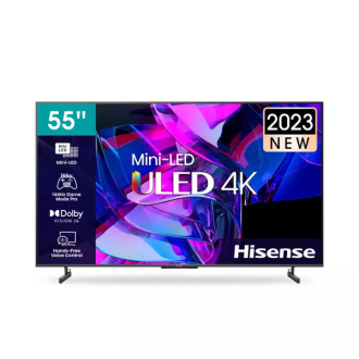 Hisense 55" Smart Mini 4K ULED TV, 144Hz Game Mode Pro, HDR10+, Dolby Vision IQ, Multi-Channel Surround 2.1, Hands-Free Voice Control 55U7K