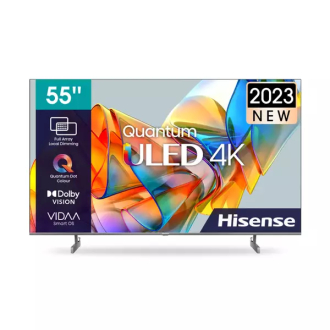 Hisense 55" Smart UHD 4K Quantum ULED TV with Dolby Vision Atmos, HDR 10+, Quantum Dot Color, Hi-View Engine, Ai Sports Mode, VIDAA Voice, Dolby Audio Sound 55U6K