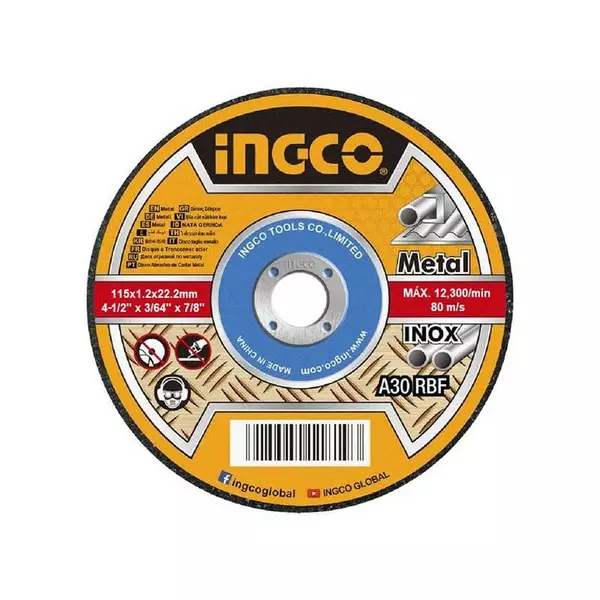 Ingco Abrasive Metal Cutting Disc Set 115Mm Mcd121155 1 Ingco Abrasive Metal Cutting Disc Set 115Mm Mcd121155