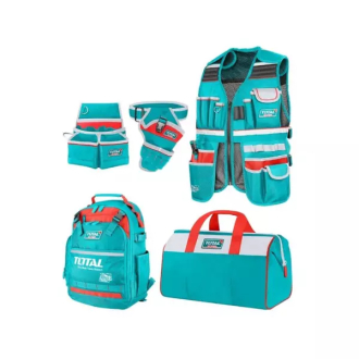 Total 5pcs Tools Bag Set with Tool Backpack, Bag, Pouch, Vest & Drill Holster TOS23090