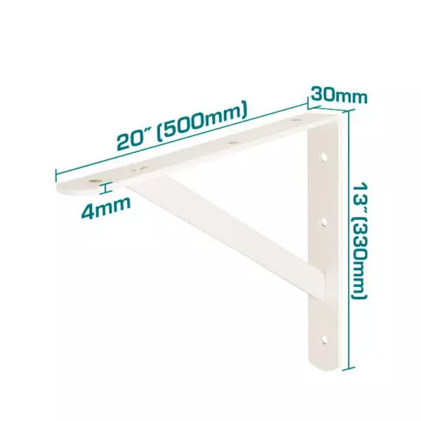 Total Heavy Duty Shelf Bracket 13X20&Quot; With 6 Attachment Points, White Thdsb1320 1 Total Heavy Duty Shelf Bracket 13X20&Quot; With 6 Attachment Points, White Thdsb1320