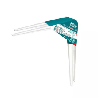 Total Shelf Bracket 2pcs Set 8x10" with 6 Attachment Points, 12 Mounting Screws, White TSB10810