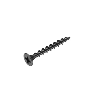 Total Drywall Screw #6X1" (3.5x25mm) Coarse Thread for Gypsum Phillips Drive, Carbon Steel, Phosphatized Black 1000pcs Box THWDS611