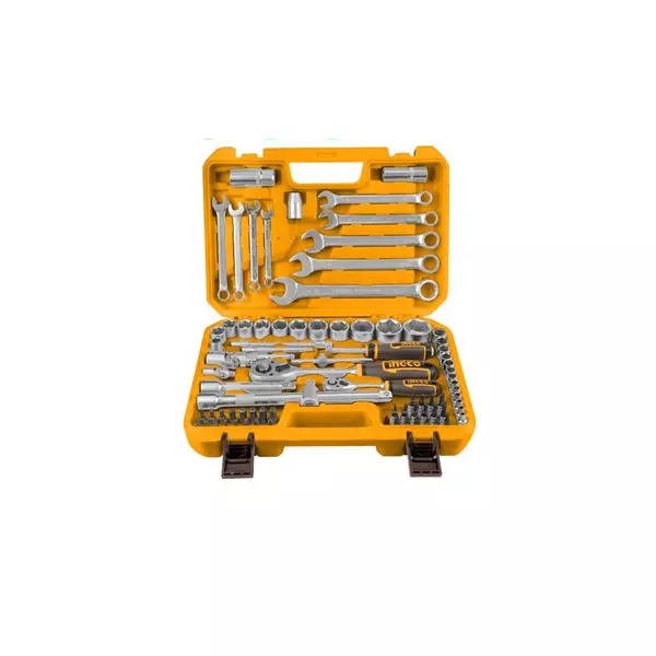 Ingco 82Pcs 1/4&Quot; &Amp;1/2&Quot; Socket Set With Cr-V Steel Material, Three Color Soft Handle Hkts42802 1 Ingco 82Pcs 1/4&Quot; &Amp;1/2&Quot; Socket Set With Cr-V Steel Material, Three Color Soft Handle Hkts42802