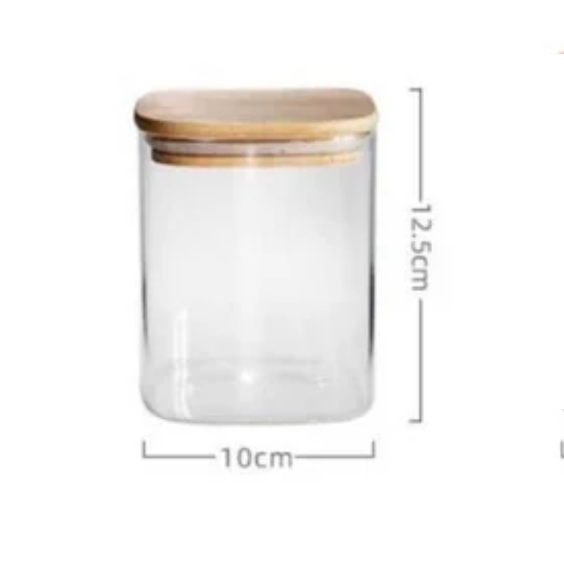 Generic Glass Jar Square With Wooden Lid 10X12Cm – Elegant Storage Container For Kitchen &Amp; Home S1012(1-40) 2 Generic Glass Jar Square With Wooden Lid 10X12Cm – Elegant Storage Container For Kitchen &Amp; Home S1012(1-40)
