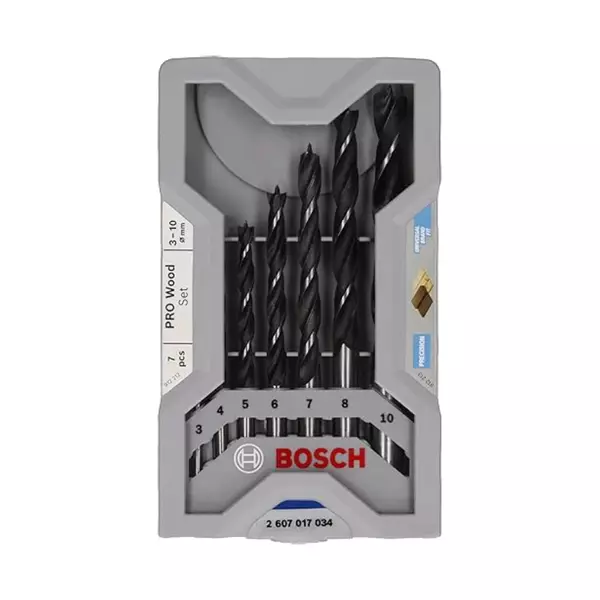 Bosch Brad Point Wood Drill Bit Set (For Soft- And Hardwood, Ø 3-10 Mm, Accessories Drill Driver And Drill Stand (Pack Of 10Sets) 2607017034 1 Bosch Brad Point Wood Drill Bit Set (For Soft- And Hardwood, Ø 3-10 Mm, Accessories Drill Driver And Drill Stand (Pack Of 10Sets) 2607017034