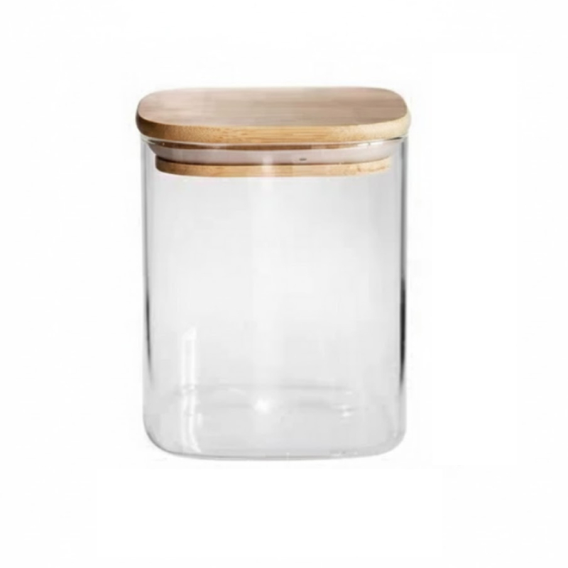 Generic Glass Jar Square With Wooden Lid 10X12Cm – Elegant Storage Container For Kitchen &Amp; Home S1012(1-40) 1 Generic Glass Jar Square With Wooden Lid 10X12Cm – Elegant Storage Container For Kitchen &Amp; Home S1012(1-40)