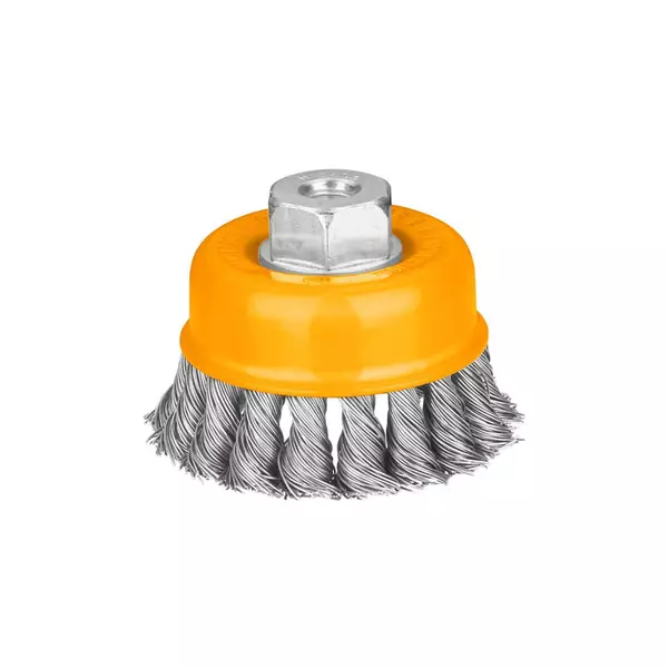 Ingco Twist Wire Cup Brush With Nut 100Mm Wb21002 1 Ingco Twist Wire Cup Brush With Nut 100Mm Wb21002