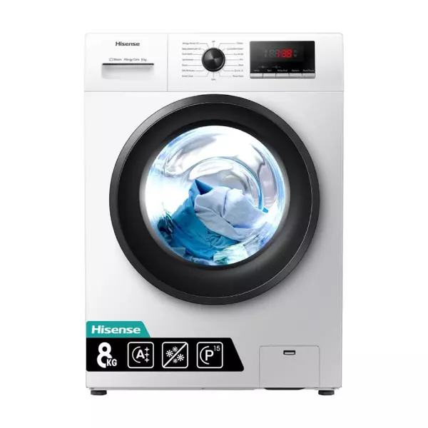 Hisense Washing Machine 8Kg Front Load, Steam Care, Durable Inverter, Pure Jet Wash, Delay End, White Wfqp8012Vms 1 Hisense Washing Machine 8Kg Front Load, Steam Care, Durable Inverter, Pure Jet Wash, Delay End, White Wfqp8012Vms