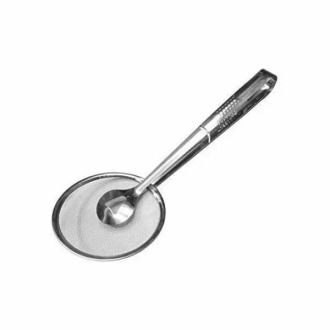 Multi-Functional Spoon Strainer 2in1 Fry Tool Filter with Clip, Oil Frying BBQ Filter Stainless Steel Mesh Strainer