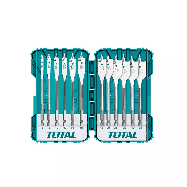 Total Drill Bit Set Flat Wood 12Pcs Tacsdl1201 1 Total Drill Bit Set Flat Wood 12Pcs Tacsdl1201