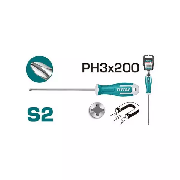 Total Phillips Screw Driver Ph3 X 200Mm Tht26Ph3200 1 Total Phillips Screw Driver Ph3 X 200Mm Tht26Ph3200