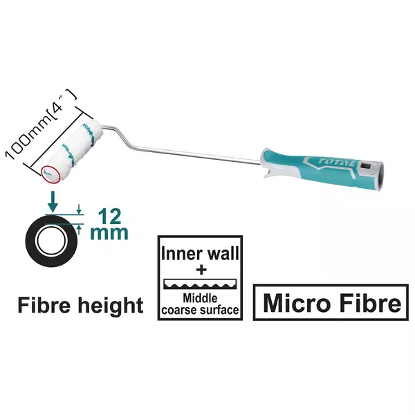 Total Paint Brush Roller 4&Quot; Micro Fibre Tht8541D 1 Total Paint Brush Roller 4&Quot; Micro Fibre Tht8541D