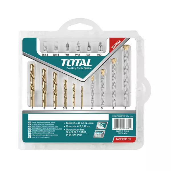 Total Drill Bits &Amp; Screwdriver Bits Set Pack Of 19 Tacsdb1901 1 Total Drill Bits &Amp; Screwdriver Bits Set Pack Of 19 Tacsdb1901