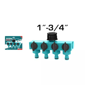 Total Garden Water Hose 4 Way Connector Plastic THHC604101