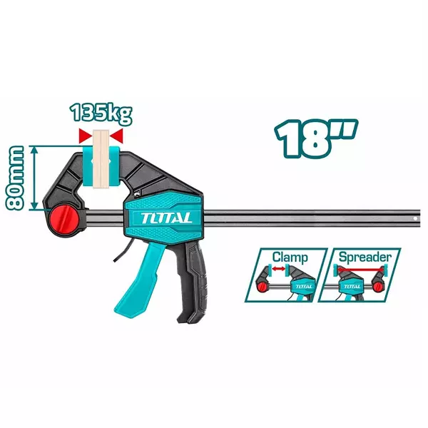 Total Quick Bar/F Clamp 80 X 450Mm Tht1346801 1 Total Quick Bar/F Clamp 80 X 450Mm Tht1346801