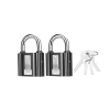 Total Iron Key Alike Padlock 38mm with Waterproof Rubber Cover, Iron Brass, 4 keys 2pcs Set TLK31T2382