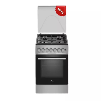 Dolphin Free Standing Cooking Range 50x50, 4 Gas Burners, Electric Oven, Silver FS05050S-4G/E