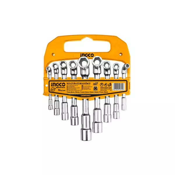 Ingco Socket Wrench L-Angled 9Pcs Set Laswt0901 1 Ingco Socket Wrench L-Angled 9Pcs Set Laswt0901