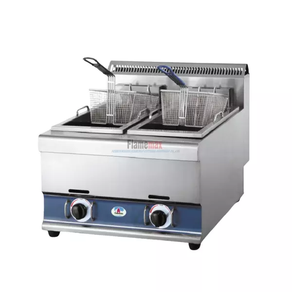 Commercial 2-Tank 2-Basket Gas Fryer 12.5L Hgf-772 1 Commercial 2-Tank 2-Basket Gas Fryer 12.5L Hgf-772
