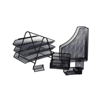 Generic Wire Mesh Stationery Organiser Set Of 6pcs Black CQY 3580A