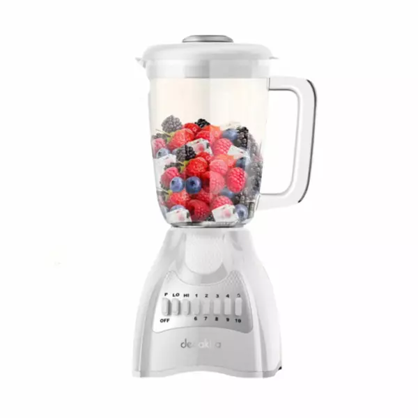 Decakila Blender 1.5L Plastic Jug With Stainless Steel Blades 500W Kejb044W 10 Speed Control With Pulse Copper Wire Motor Anti Slip Feet Design 1 Decakila Blender 1.5L Plastic Jug With Stainless Steel Blades 500W Kejb044W 10 Speed Control With Pulse Copper Wire Motor Anti Slip Feet Design