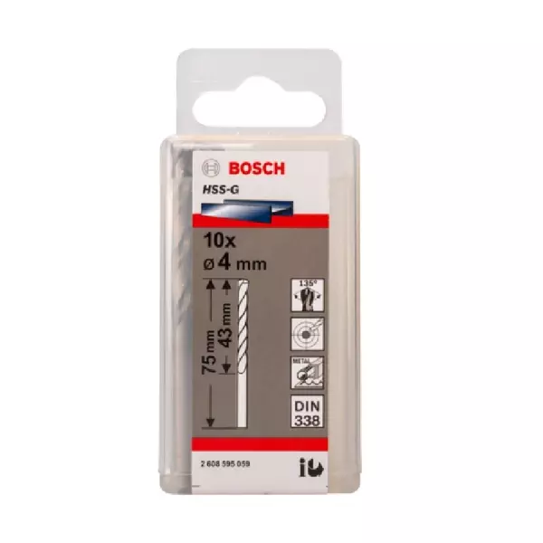 Bosch Twist Drill Spiralbohrer Hss G 10 X 4Mm 2608595059 1 Bosch Twist Drill Spiralbohrer Hss G 10 X 4Mm 2608595059