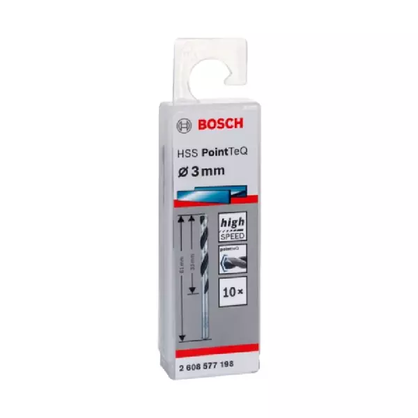 Bosch Twist Drill Pointteq Hss G 3.0Mm 2608577198 1 Bosch Twist Drill Pointteq Hss G 3.0Mm 2608577198