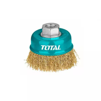 Total Wire Cup Brush with Nut 100mm Soft Golden TAC31041