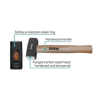 Total Stoning Hammer 1000g Hardwood Handle THTW721000