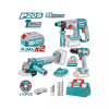 Total Drill Machine Combo Kit 3pcs, Cordless, Lithium-ion 20V 4Ah with Impact Drill, Angle Grinder, Rotary Hammer TOSLI240202
